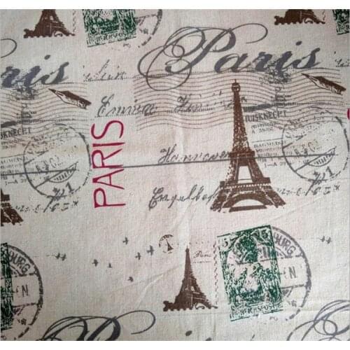 150 cm X 50 cm Paris Eiffel Tower printed fabric wholesale cotton linen curtain tablecloth fabric