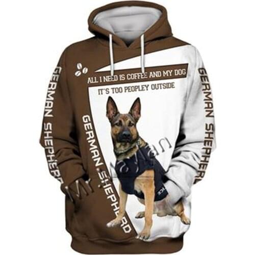 Unisex 3D German Shepherd Graphic Hoodie Harajuku Hoodie Alt Clothing Animal Crossing Streetwear Oversized Hoodie Pullover QW-16