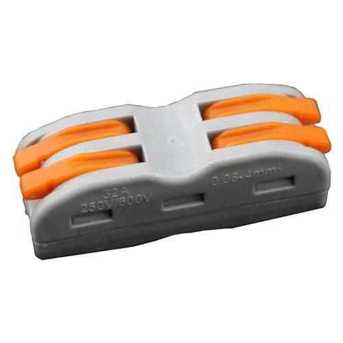 10Pcs Universal Mini Fast Wire Connector SPL-2 Compact Wire Wiring Connector 4 pin Conductor Terminal Block