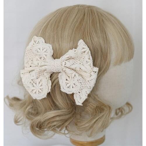 Mori Girl Lolita Lace Bow Hairpin Handmade Bowknot Hair Clip Hair Accessories B1615