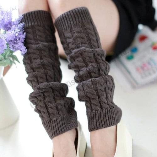 Women winter leg warmer knitted over knee fashion lidies wool leg warmers for women good quality cotton knit leg warmers boot