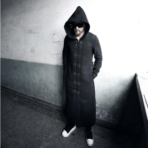 S-5XL Tide brand catwalk fashion Extra long coat mens warm woolen coat mens cloak long hooded fashion hairstylist wool coat