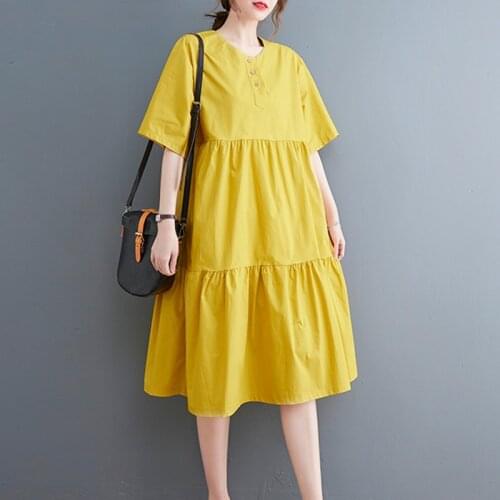 Korea Style Patchwork Mori Girl‘s Loose Chic Summer Dress 2021 New Arrival Fashion Women Summer Dress Office Lady OL Work Dress
