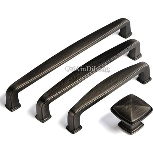 10PCS European Solid Zinc Alloy Kitchen Cabinet Door Handles Thicken Cupboard Wardrobe Drawer Cabinet Pulls Handles & Knobs
