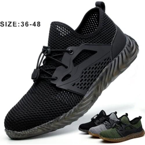 2019 Summer Fashion Breathable Men Safety Shoes Steel Toe Cap Lightweight Non-slip Wear-resistant Insulation Work Safety Boots