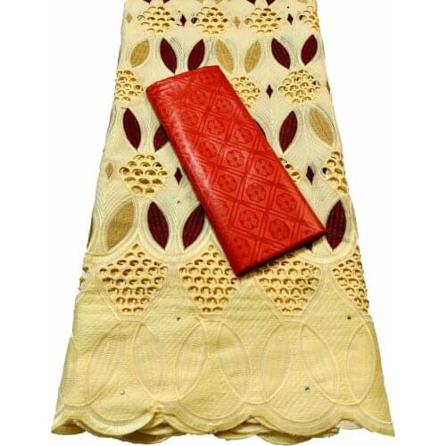 2021 African Bazin Riche Brode Fabric with Swiss Cotton Voile Lace fabric 2.5+2.5 yard/set Guinea Brocade Lace Fabric YKM039