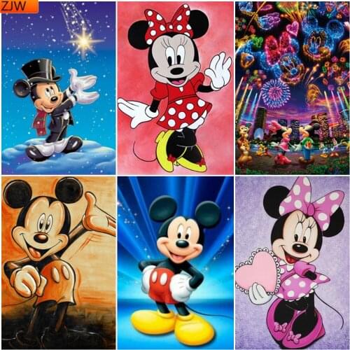 Disney 5D DIY Diamond Painting Mickey Minnie Diamond Inlaid DIY Full Diamond Embroidery Living Room Home Decoration