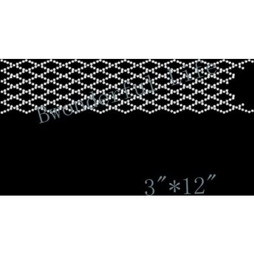 Free Shipping Hot Fix Rhinestone Cheer Bow Strip Transfer design image for clothing