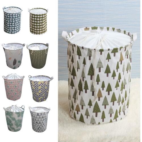 Large Capacity Drawstring Laundry Hamper Canvas Storage Bag Organizer With Handle Bin Folding Collapsible Laundry Basket