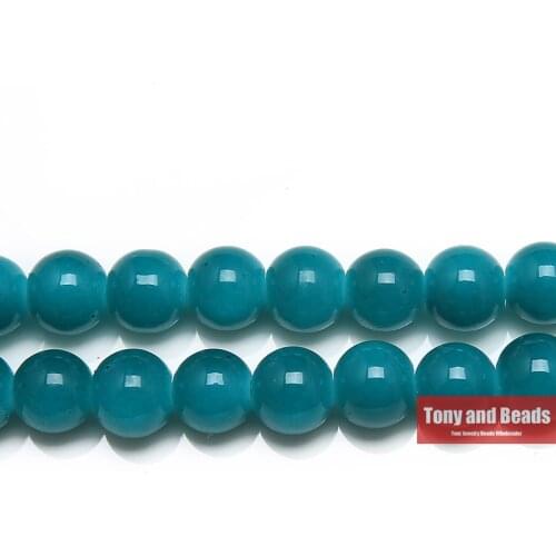 16" Imitation Blue Round Glass Loose Beads 6 8 10MM Pick Size for Jewelry Making IJ3