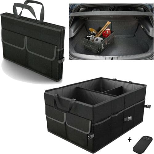 Black Foldable Car Storage Collapse Bin Bag Trunk Caddy Organizer Trunk Box for Universal Car