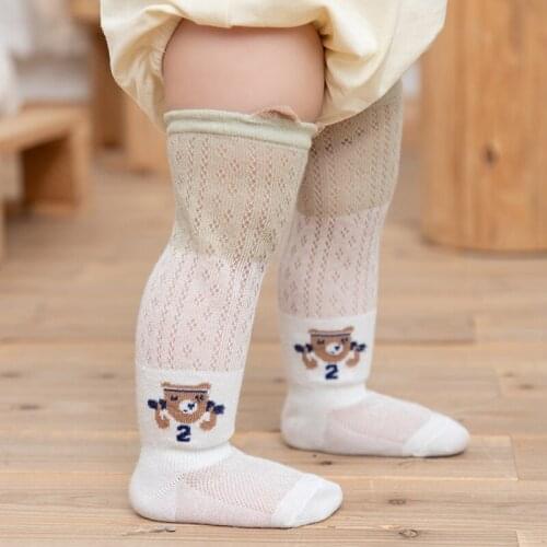 Baby Over Knee High Socks With Animal Print Child Kids Newborn Infant Girl Boys Summer Cotton Mesh Cute Lion Long Sock Stockings