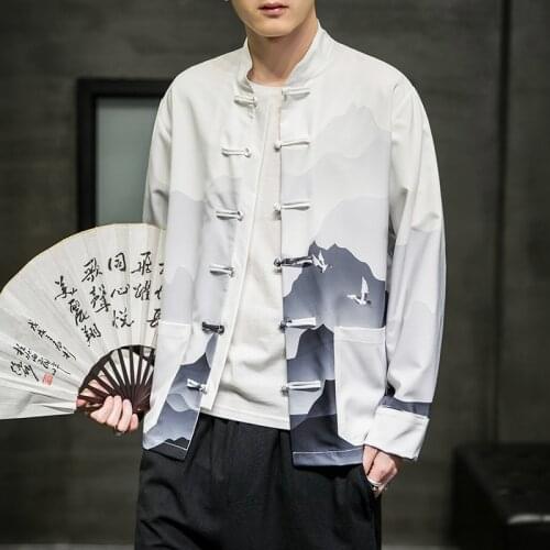 Men High Quality National Outfit Shirt Top Vintage Elegant Printed Luxury Royal Shirt Men Casual Slim Fit Long Sleeve