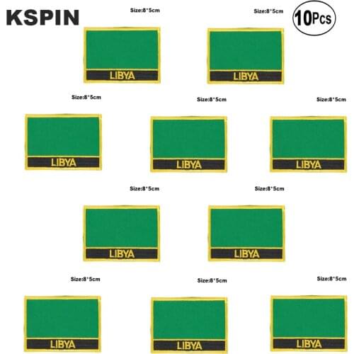 Libya Flag Embroidery Patches Iron on Saw on Transfer patches Sewing Applications for Clothes in Home&Garden