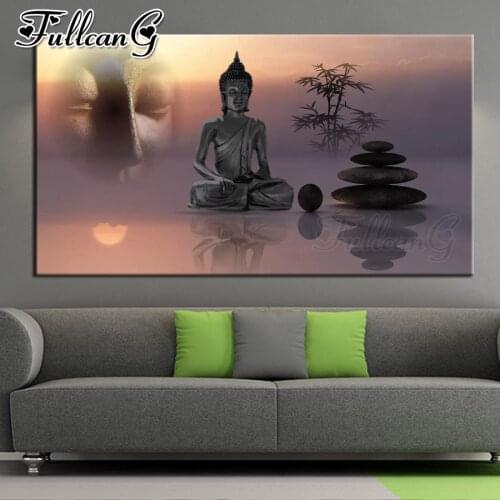 FULLCANG Abstract Buddha full square/round drill 5d diy large diamond painting zen icon mosaic diamond embroidery kit FC1777