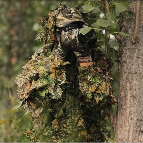 Ghillie Suits 3d Camouflage Leafy Hunting Woodland Leaf outdoor army maple Camo Bionic sniper birdwatch Forest Jungle