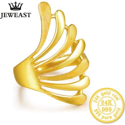 XXX 24k gold ring Phoenix tail womens mother wife lady girl new hot sale fine jewelry trendy good nice top real pure 999 good