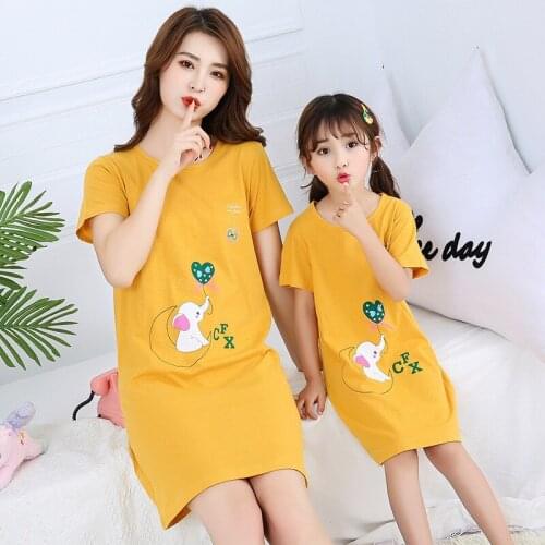 Summer 2020 Girls Sleepwear Childrens Short-sleeved Pajamas Nightgowns For Girls Teenager Nightdress Kids Night Dress Clothing