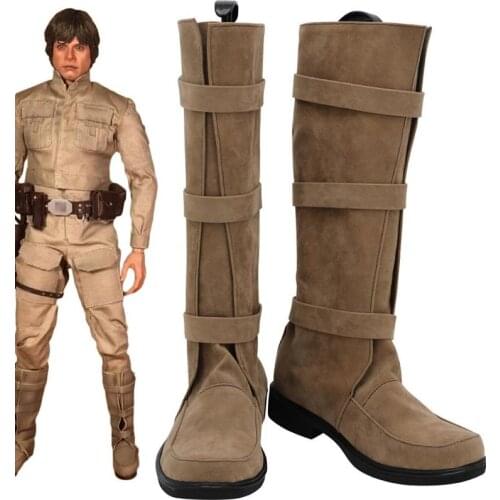 Luke Skywalker Cosplay Boots Leather Shoes Custom Made Any Size for Men and Women