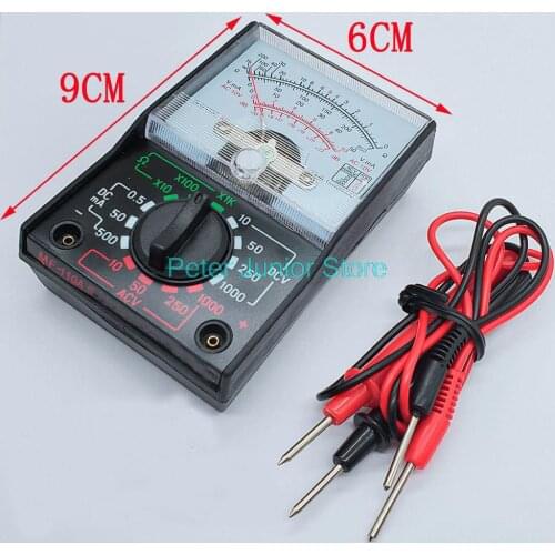 MF-110 Ohmmeter Voltmeter Pocket Analog Multimeter Tester Instrument Black