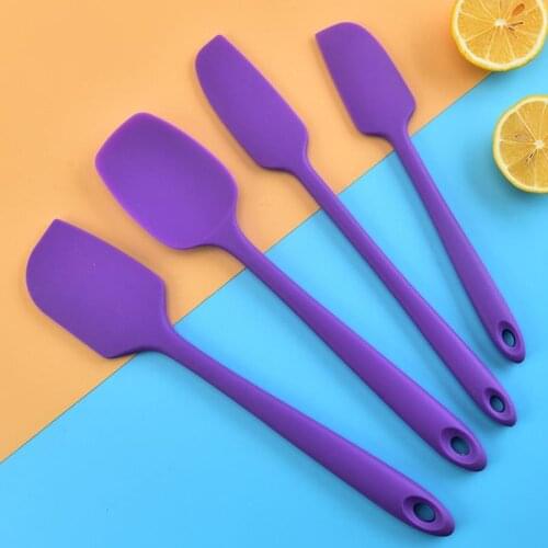 4PCS Kitchen Baking Tool Silicone Pastry Utensils Set Scraper Spatula Cooking Spatula Baking Scraper Cream Spatula Baking Tool