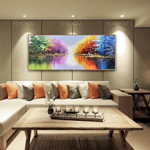 Newest 100％Handmade Design Large Abstract Charming Scenery Oil Painting Canvas Art Hand Painted Wall Decor Canvas Unframed