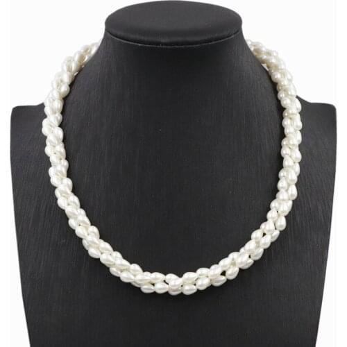 Charming Simulated Pearl Necklace Twining Layers Choker Necklaces Water Drop Beads Jewelry Minimal Girlfriend Wedding Gift A739