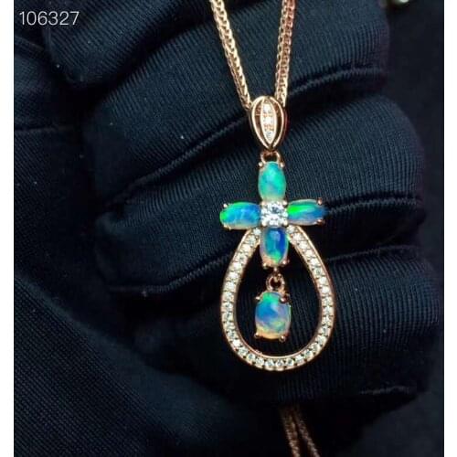 Opal Pendant Natural And Real Opla necklace pendant Free shipping 925 sterling silver Natural real opal