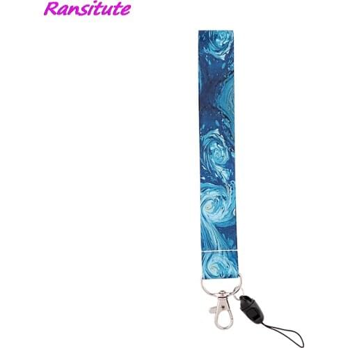R2029 Van Gogh Art Starry Sky Keychain Tags Strap Neck Lanyards For Keys ID Card Pass Gym Phone USB Badge Holder DIY Hang Rope