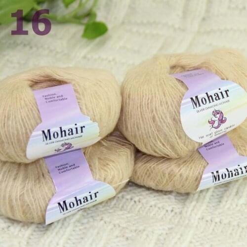 Sale New 4BallsX25g Luxury Soft Mohair Warm Wrap Shawl Hand Knit Crochet Yarn 291-16-4 Mastic