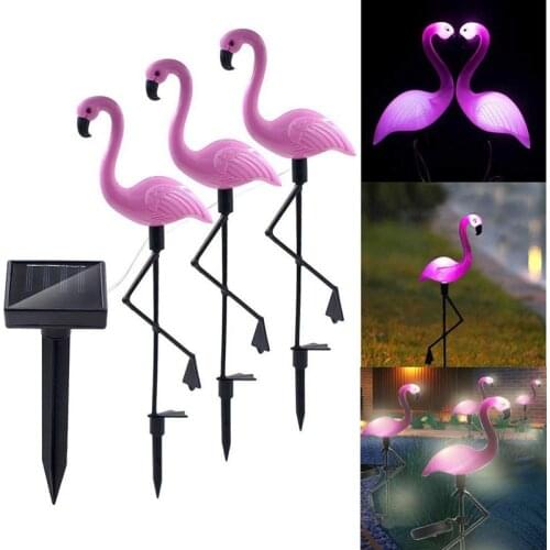Solar Flamingo Light Lawn Light Garden Decoration Pole Solar Powered Street Lights Outdoor Waterproof Decorative