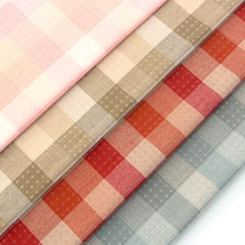 50*140cm Large Square The Cheapest Japanese First Dye Washed Fabric Sti0tching Dol DIY Fabric Plaid Cotton Doll Cloth D20