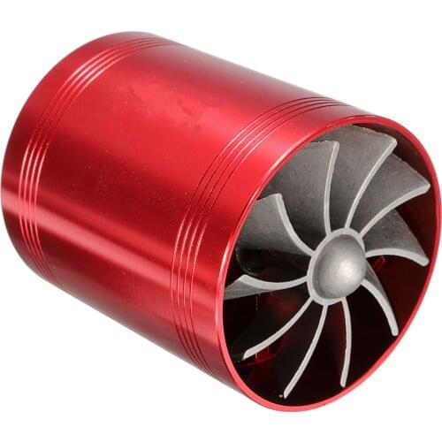 Universal Car Turbo Supercharger Air Intake Dual Fan Turbonator Gas Fuel Saver