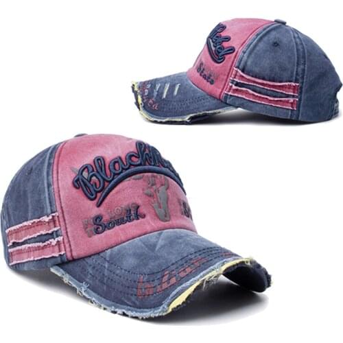Womens Summer Hat Washed Denim Embroidery Mens Baseball Cap Popular Retro Mens Cap With InscrptionHip-Hop Caps Sunscreen Cap