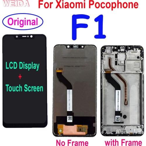 6.18" Original LCD For Xiaomi Pocophone F1 LCD Display Screen For POCO F1 LCD Touch Screen Assembly with Frame for Xiaomi F1 LCD