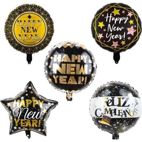 10pcs18inch Happy New Year Foil Heium Balloons 2022 Happy New Year Eve Decor 2021 Christmas Inflatable Party Decoration Supplies