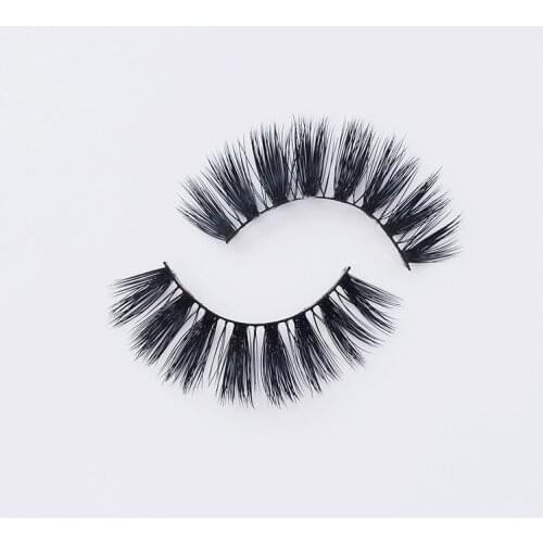 100% handmade real mink fur false eyelash 3D strip mink lashes