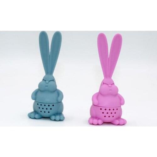 100pcs Tea Infuser Rabbit Shape Silicone Tea Strainer Reusable Leaf Filter Herbal Spice Tea Coffee Fliter Kitchen Tools