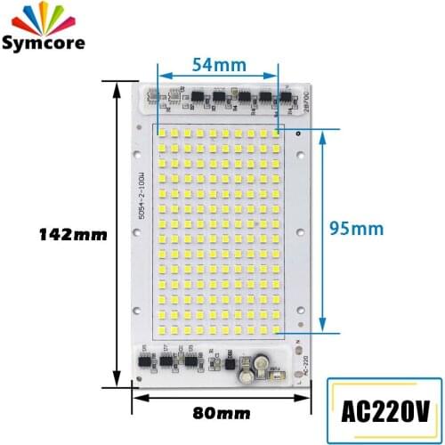 100W LED Chip AC 220V LED Floodlight SMD LED Lamp Beads Spotlight For Flood Light Street Lamp Outdoor Lighting Chip Diode