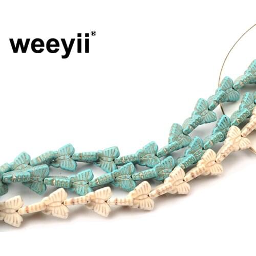 13x15mm Natural Stone Turquoises Butterfly Shaped Loose Beads For Jewelry Handmade Making DIY Bracelet Necklace Accessories