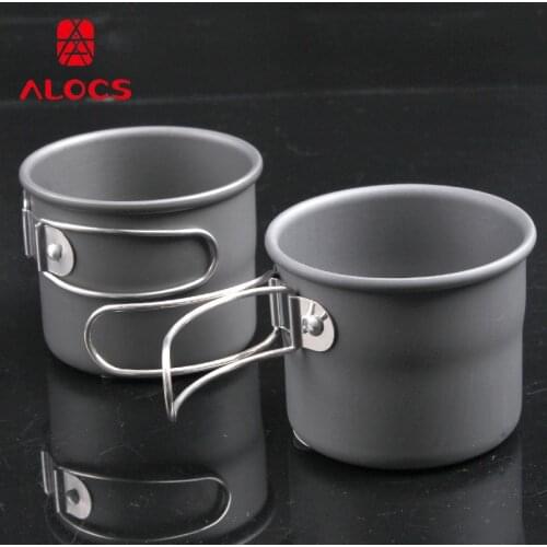 2pcs) Alocs Alloy Camping Cups 150ml TW-402 Camping Coffee Cups