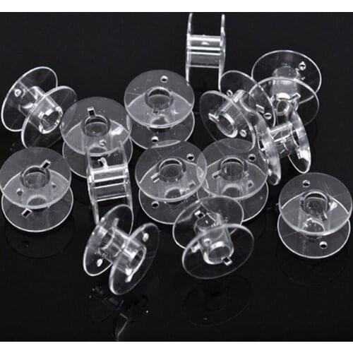 25pcs/lot Clear Plastic Single Bobbin Sewing Machine Spools With Thread Storage Case Box For Home Sewing