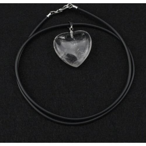 25x25mm heart shape natural crystal pendant natural stone beads pendant for woman for gift wholesale