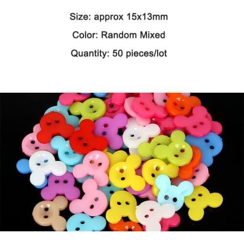 50PCS Sewing Accessories Plastic Decorative Button 15x13mm for DIY Clothing Costura Botones Decorate bottoni botoes Random Color