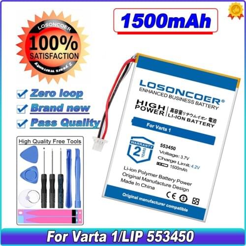 LOSONCOER 1500mAh 553450 Battery For Varta 1/LIP 553450 Batteries