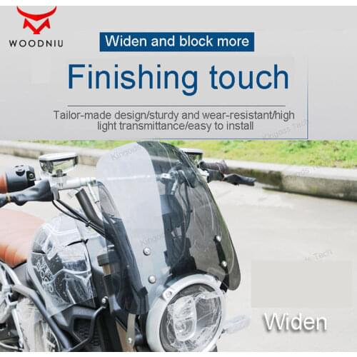 For Super SOCO Scooter Modification Accessories TC Wind Deflector Wider and Larger Retro Windshield