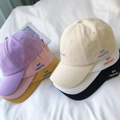 Hip Hop Colorful Baseball Caps Summer Letter Adjustable Hats For Women Korean Fashion Embroidery Cotton Fitted Caps Streetwear