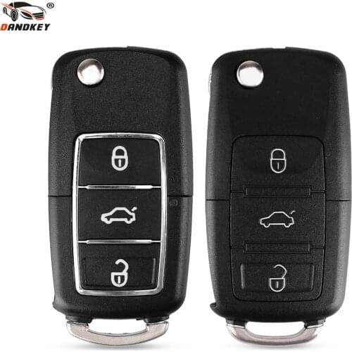 DANDKEY Flip 3 Buttons Remote Key Case Shell For VW VOLKSWAGEN GOLF PASSAT Tiguan Polo D25 With/Without Blade With Groove