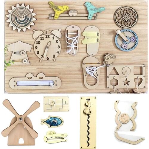 Children Busy Board DIY Educational Oranments Baby Montessori Sensory Activity Board Accessories Cognition Toy Games Shoe Parts