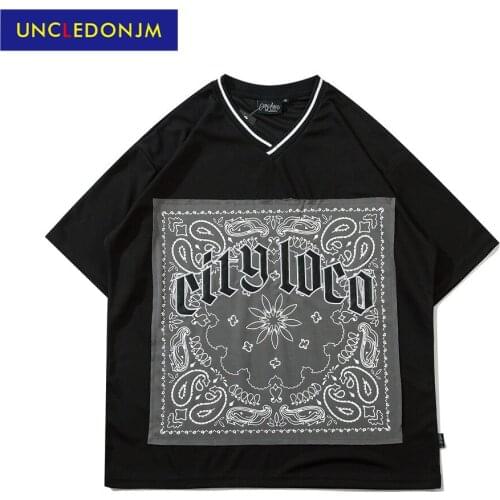 Cashew oversized t shirt graphic harajuku High Street retro t shirt summer vintage t shirt V-Neck Tops Tees SC-CT100